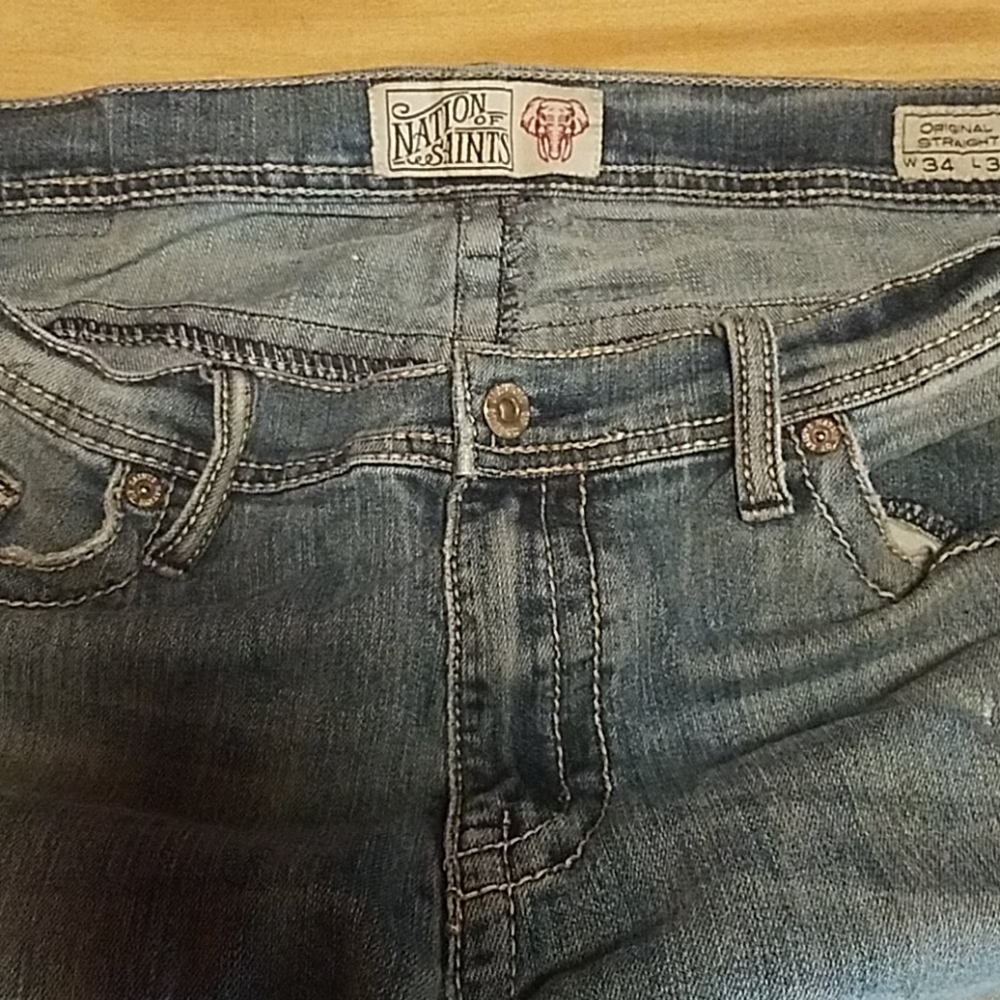 Gently worn blue jeans